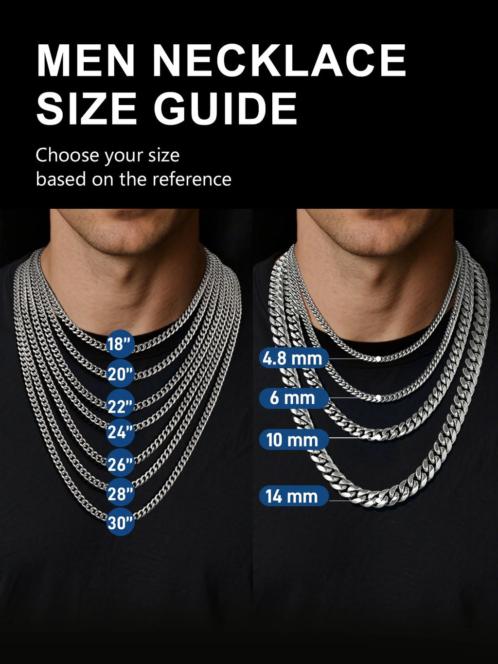 Men Jewelry Hiphop Cuban Chain Stainless Steel Necklace 26Inch 10MM Silver Color Mens Gifts for Dad