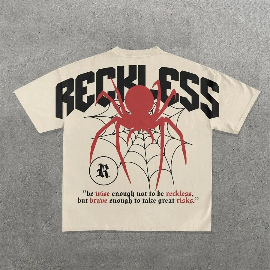 Men'S T Shirts Harajuku Shirt Men Hip Hop Gothic Graphic Print Oversized Cotton Tshirt Punk Short Sleeved Streetwear Casual Tops Tees