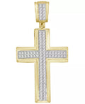 Men'S Diamond (1/3 Ct. T.W.) Cross Pendant in 10K White or Yellow Gold