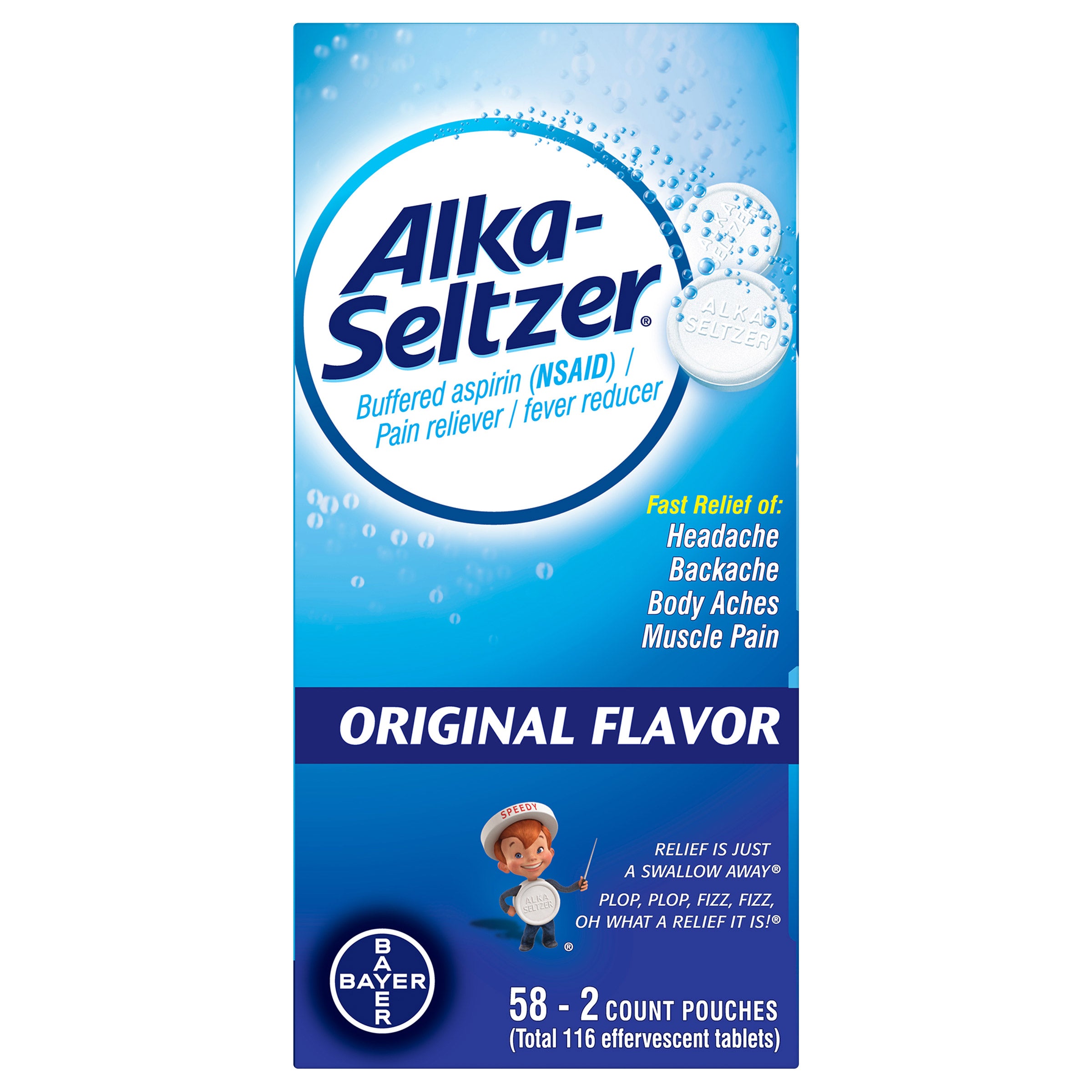 Alka-Seltzer Original, 2 Effervescent Tablets, 58 Pouches