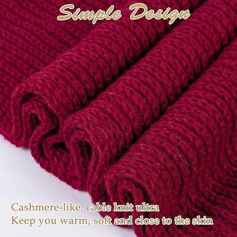 Womens Winter Scarf Cold Weather Thick Warm Cable Knit Wraps Chunky Large Soft Long Scarves