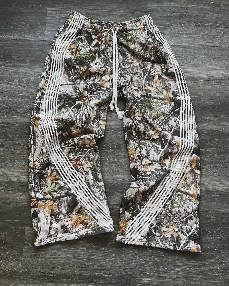 Men'S Pants American Sweatpants Y2K Men Gothic Hip Hop Letter Patch Retro Double Layer Design Baggy Elastic Waist Jogging Casual Hip Hop Sportswear