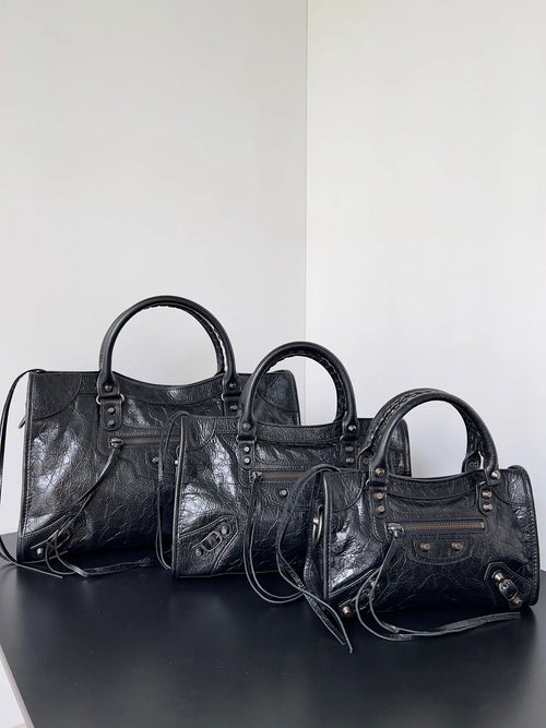 10A Top Quality Luxury Designer Handbags Real Leatherle City Locomotive Bag Classic Genuine Leather Rivet Vintage Tote Crossbody Bags