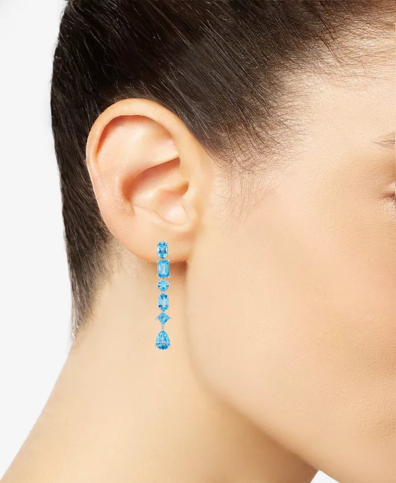 Swiss Blue Topaz Drop Earrings (6-1/5 Ct. T.W.) in Sterling Silver (Also in Citrine)
