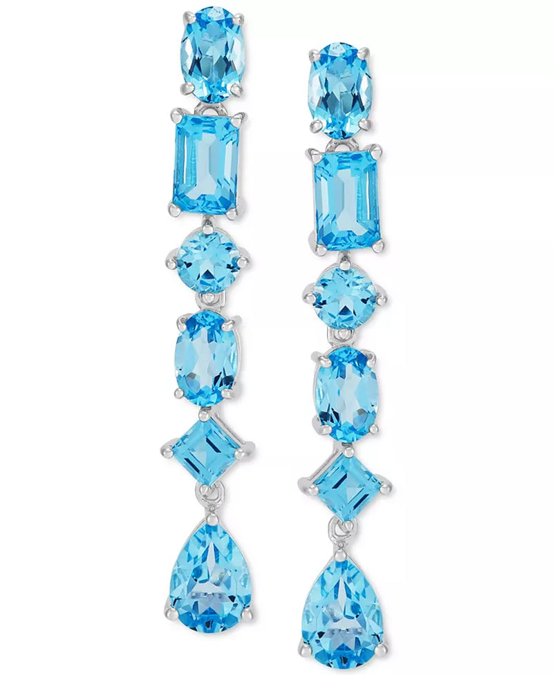 Swiss Blue Topaz Drop Earrings (6-1/5 Ct. T.W.) in Sterling Silver (Also in Citrine)