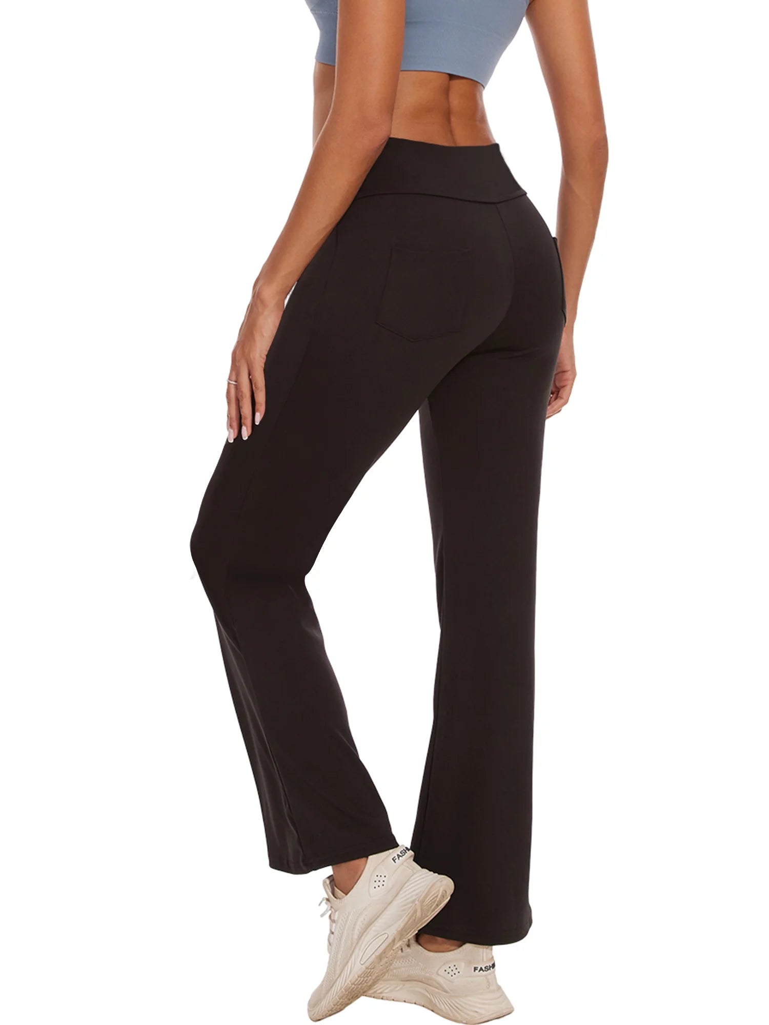 Womens Bootcut Yoga Pants Flare Legging with Pockets High Waist Lightweight Bottoms Workout Activewear Gray XL