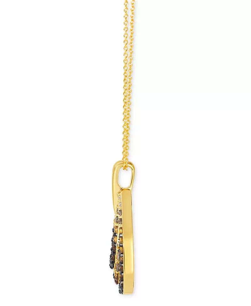 Desert Ombre™ Citrine (3/8 Ct. T.W.) & Diamond (3/8 Ct. T.W.) Double Teardrop Adjustable 20" Pendant Necklace in 14K Gold