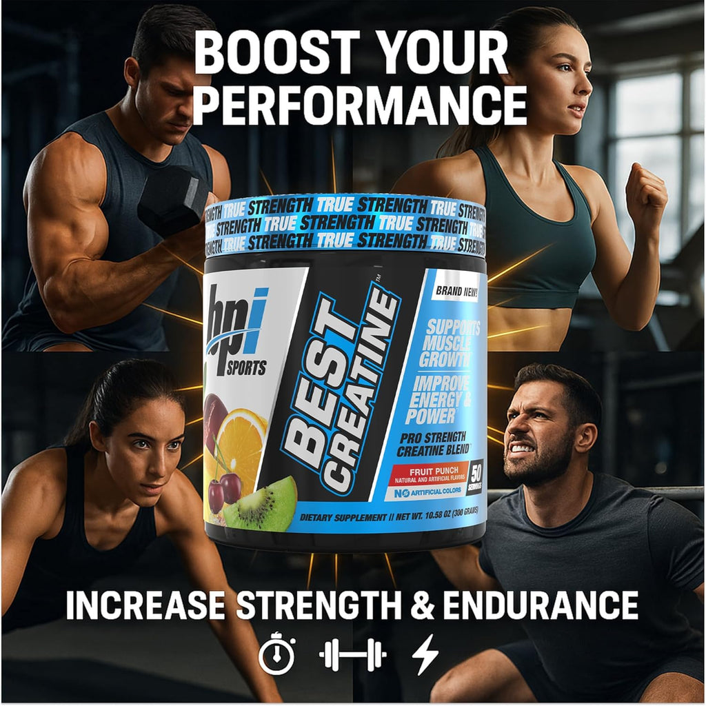 Best Creatine – Creatine Monohydrate, Himalayan Salt – Strength, Pump, Endurance, Muscle Growth, Muscle Definition – No Bloat – Fruit Punch – 50 Servings – 10.58 Oz.