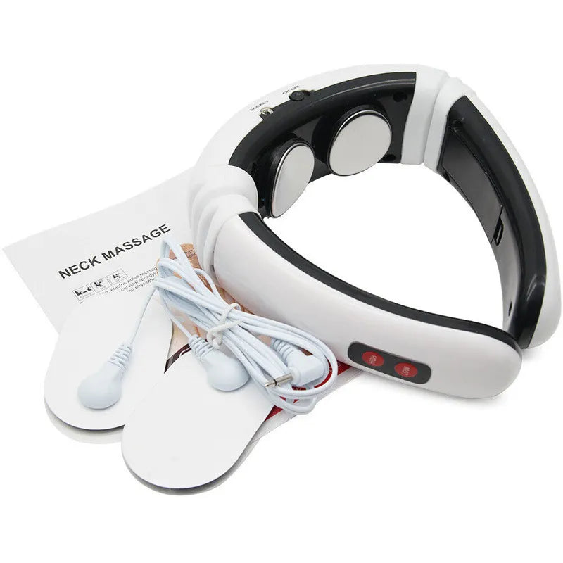 Electric Pulse Back and Neck Massager Far Infrared Heating Pain Relief Tool Health Care Relaxation