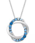 Blueberry Layer Cake Blueberry Sapphires (1 Ct. T.W.) & Vanilla Sapphires (1/10 Ct. T.W.) 20" Pendant Necklace in 14K White Gold