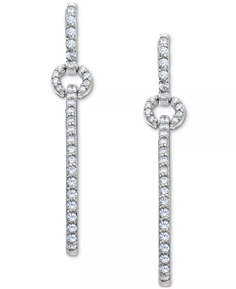 Diamond Elongated Loop in & Out Drop Earrings (2 Ct. T.W.) in 14K White Gold