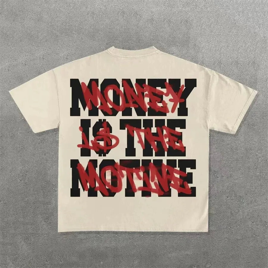 Men'S T Shirts Harajuku Shirt Men Hip Hop Gothic Graphic Print Oversized Cotton Tshirt Punk Short Sleeved Streetwear Casual Tops Tees