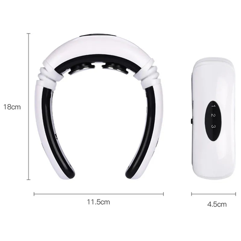 Electric Pulse Back and Neck Massager Far Infrared Heating Pain Relief Tool Health Care Relaxation