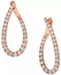 Nude Diamond Teardrop Spiral Hoop Earrings (1-1/2 Ct. T.W.) in 14K Rose Gold