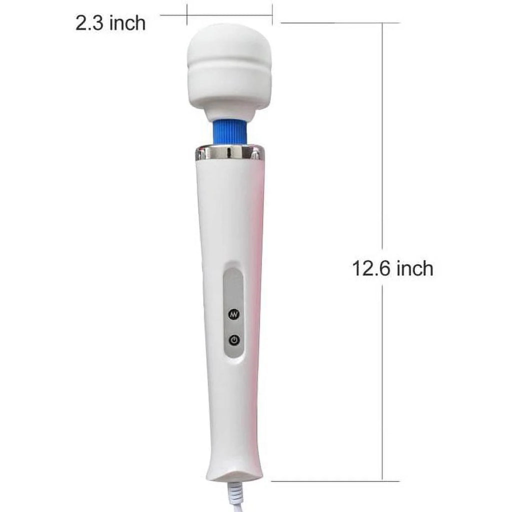Chainplus Wired Powerful Handheld Wand Massager with 10 Pulse Settings, Personal Total Body Therapy Massager Wand for Sports Recovery, Muscle Aches, Body Pain (White)