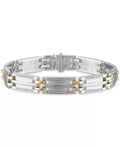 Men'S 1/5 Carat Diamond 8 1/2" Bracelet in 10K Gold and Sterling Silver