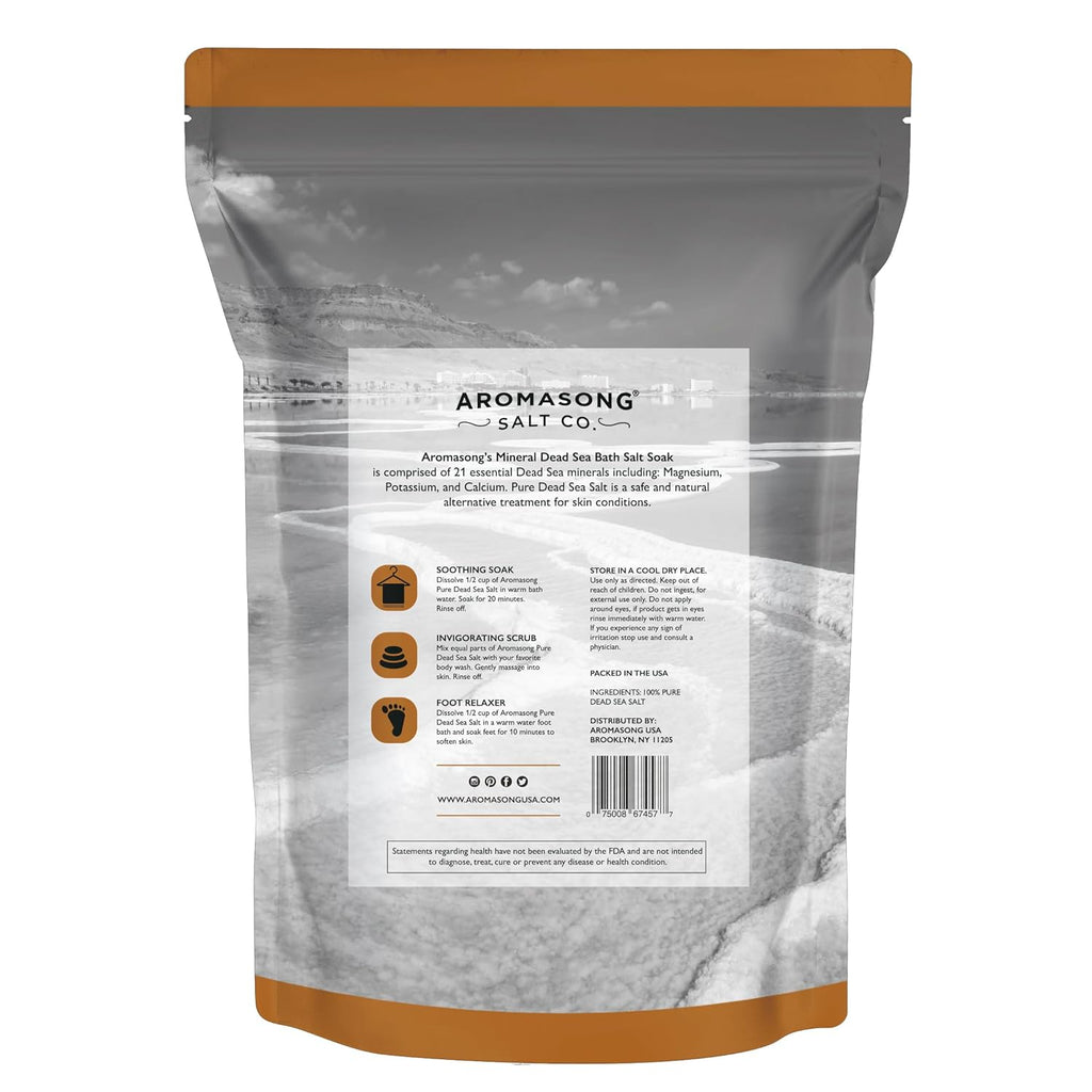 Raw Dead Sea Bath Salt - Minimally Cleaned, Contains More Dead Sea Minerals Including Dead Sea Mud - 100% Pure & Natural Dead Sea Salts for Soaking 5 LB - Bulk Resealable Pack