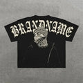 Men'S T Shirts Harajuku Shirt Men Hip Hop Gothic Graphic Print Oversized Cotton Tshirt Punk Short Sleeved Streetwear Casual Tops Tees